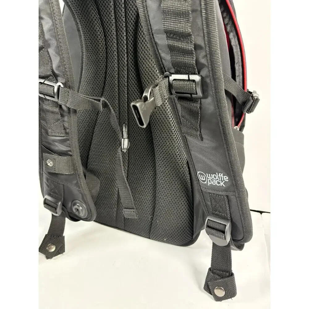 Wolffepack Expandable Anti Theft Backpack Black Red Expeto System Travel Bag